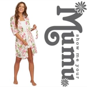 Show Me Your MuMu Pink and Green Floral Brie Robe